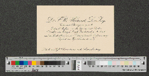 Vorschaubild von Visitenkarte an Werner von Melle