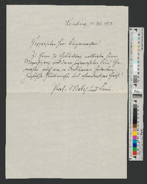 Vorschaubild von Brief an Werner von Melle