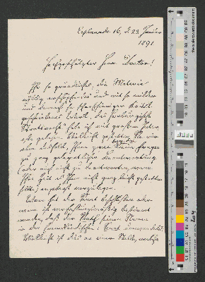 Vorschaubild von Brief an Werner von Melle