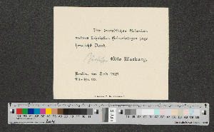 Vorschaubild von Danksagung an Werner von Melle