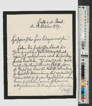 Vorschaubild von Brief an Werner von Melle