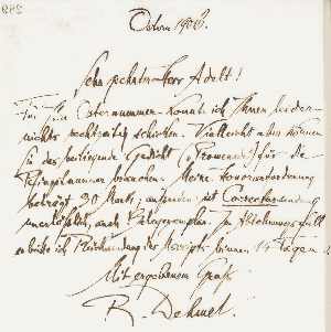 Vorschaubild von Brief an Leonhard Adelt