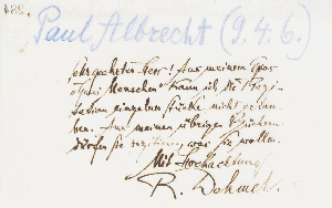 Vorschaubild von Brief an Paul Albrecht
