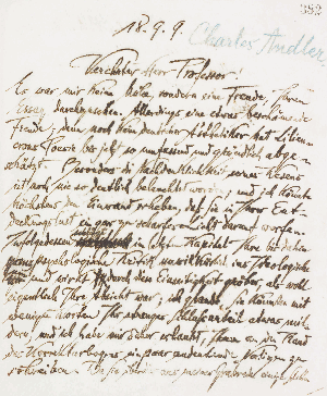 Vorschaubild von Brief an Charles Andler
