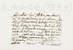 Vorschaubild von Brief an Robert Austerlitz