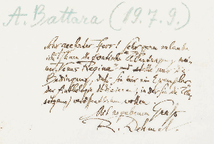 Vorschaubild von Brief an Antonio Battara