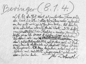 Vorschaubild von Brief an Josef August Beringer