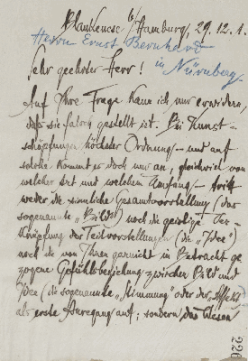 Vorschaubild von Brief an Ernst Bernhard