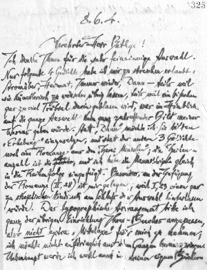Vorschaubild von Brief an Hans Bethge