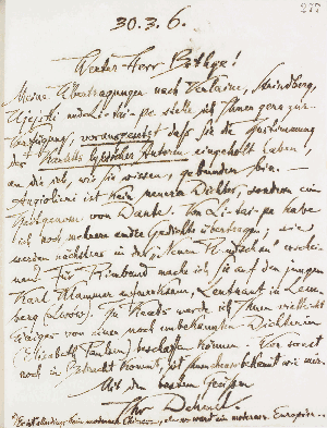 Vorschaubild von Brief an Hans Bethge