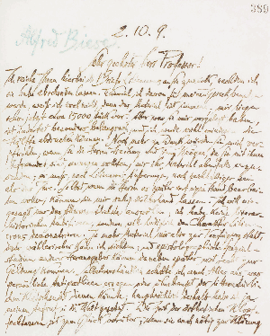 Vorschaubild von Brief an Alfred Karl Julius Adolf Biese