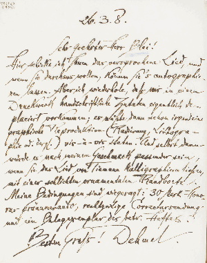 Vorschaubild von Brief an Peregrin Steinhövel