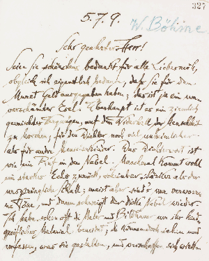 Vorschaubild von Brief an Walter Theodor Böhme