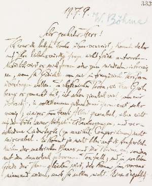 Vorschaubild von Brief an Walter Theodor Böhme