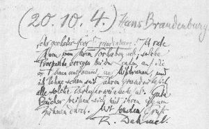 Vorschaubild von Brief an Hans Brandenburg