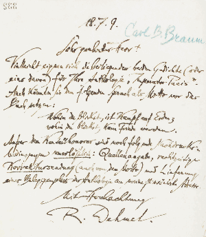 Vorschaubild von Brief an Carl B. Braum
