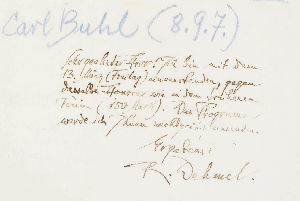 Vorschaubild von Brief an Karl Buhl