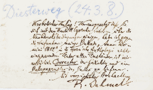 Vorschaubild von Brief an den Verlag Moritz Diesterweg