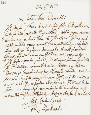 Vorschaubild von Brief an Adolph Donath