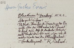 Vorschaubild von Brief an Gustav Ern