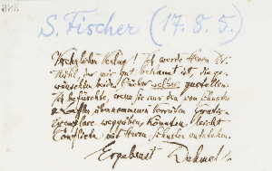 Vorschaubild von Brief an Samuel Fischer