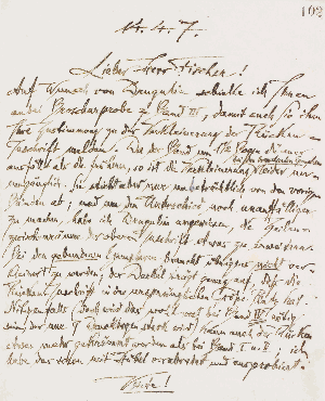 Vorschaubild von Brief an Samuel Fischer