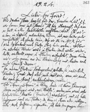 Vorschaubild von Brief an Oskar Fried