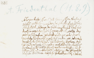 Vorschaubild von Brief an Albert Friedenthal
