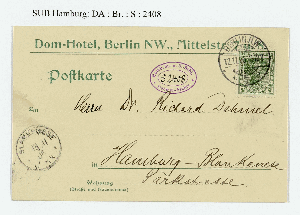 Vorschaubild von Postkarte an Richard Dehmel