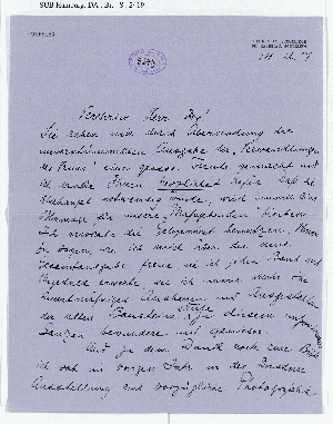 Vorschaubild von Brief an Richard Dehmel