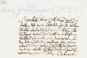Vorschaubild von Brief an Franz Gräflinger