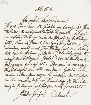Vorschaubild von Brief an Stefan Großmann