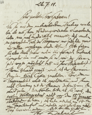 Vorschaubild von Brief an das Konzertbureau Emil Gutmann