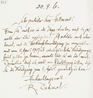 Vorschaubild von Brief an Johann Hellmundt