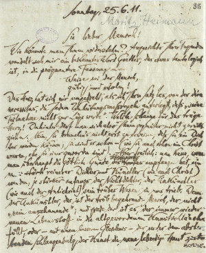 Vorschaubild von Brief an Moritz Heimann