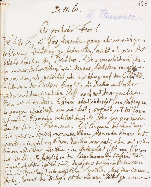 Vorschaubild von Brief an Heinrich Hemmer