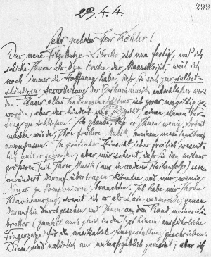 Vorschaubild von Brief an Bernhard Köhler