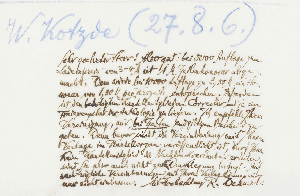 Vorschaubild von Brief an Wilhelm Kotzde