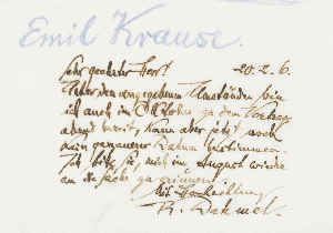 Vorschaubild von Brief an Emil Krause