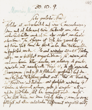 Vorschaubild von Brief an Maurice Magnus