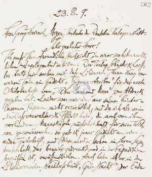 Vorschaubild von Brief an Georg Heinrich Meyer