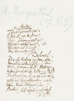 Vorschaubild von Brief an M. Morgenthal