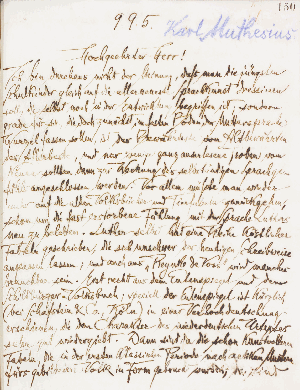 Vorschaubild von Brief an Karl Muthesius