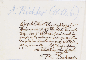 Vorschaubild von Brief an Arthur Richter