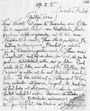 Vorschaubild von Brief an Cornelia Rudó