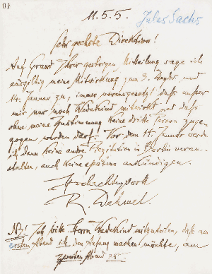 Vorschaubild von Brief an Jules Sachs Konzertdirektion