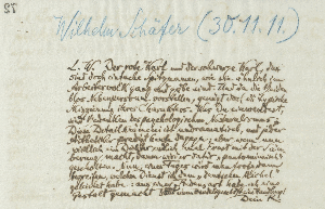 Vorschaubild von Brief an Wilhelm Schäfer