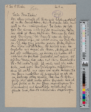Vorschaubild von Brief an Samuel Fischer