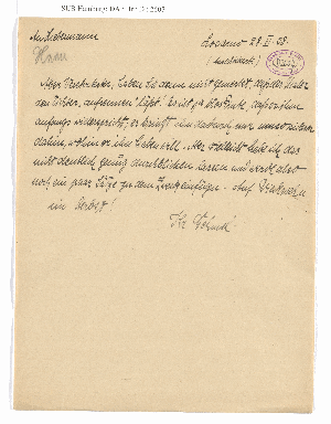 Vorschaubild von Brief an Max Liebermann