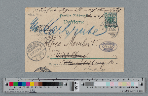 Vorschaubild von Postkarte an Alfred Mombert